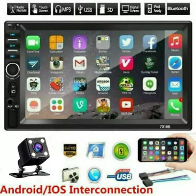 2 DIN 7  HD Car Stereo Radio MP5 Player Bluetooth Touch Screen + Rear Camera • $29.99