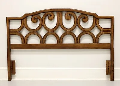 Mid 20th Century Pecan Spanish Style Full Size Headboard • $695