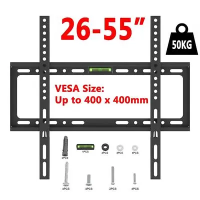 TV Wall Mount Bracket Flat Fixed For 26 27 32 37 40 42 50 55  LCD LED Plasma • £6.99