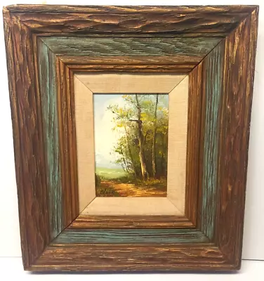 Vintage Signed By Blake Artist Framed Original Oil Painting Canvas Forest Scene • $149.79