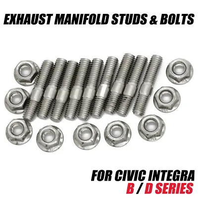 9x Exhaust Manifold Stud Kit For Honda Acura B/D Series Civic Integra B18 B20 V3 • $3.99
