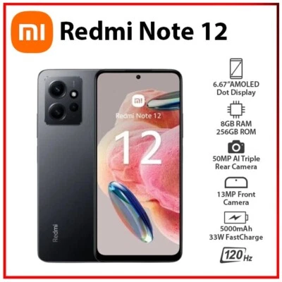 $395 • Buy (New&Unlocked) Xiaomi Redmi Note 12 8GB+256GB GREY Dual SIM Android Mobile Phone