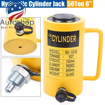 10/20/50T Hydraulic Cylinder Jack Solid 4 /6  Stroke Single Acting Lift Jack Ram • $115.57