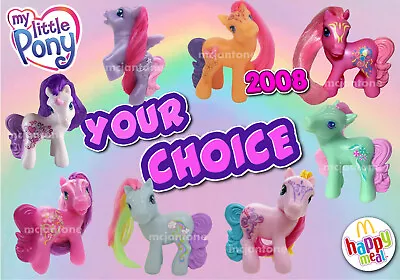 McDonald's 2008 MY LITTLE PONY 25th Anniversary HAIR Horse MLP YOUR Toy CHOICE • $2