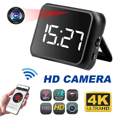 WiFi Alarm Clock Camera Night Vision HD 1080P Motion Sensor Security Nanny Cam • $56.04