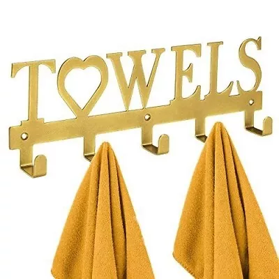 Metal Towel Holder Towel Rack Wall Mount Towel Hanger Hooks For Bathroom Kitchen • $14.49