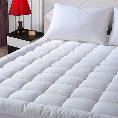 Queen Size Mattress Pad Pillow Cover Quilted Fitted Mattress Protector Cotton To • $51.14