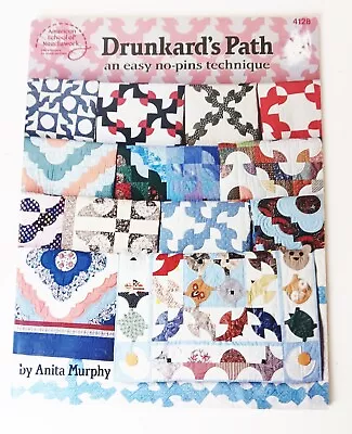 Vintage Drunkard's Path Quilt Pattern Book No Pins Technique Quilting Projects • $10.95