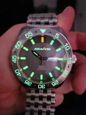 Aragon Charger Stunning Large 50mm Watch Automatic Day Date Tritium Flat Tubes • $195