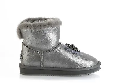 Authentic Marino Fabiani Italian Designer Boots New Collection Silver • $310.25
