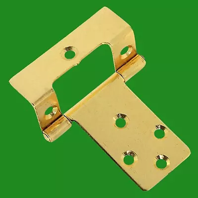 4x 65mm X 50mm 2.5  Inch Brass Cranked Flush Gate Cabinet Shed Door Hinge • £4.98