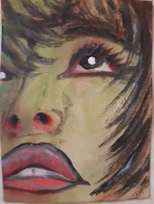 Aceo Card Portrait Woman Aceo Original Painting Fantasy Ooak Abstract Card . 1/1 • £3.88