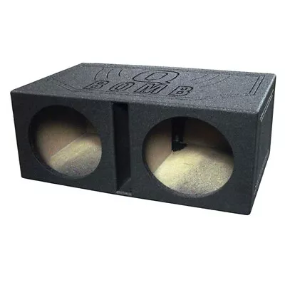 QPower QBOMB Dual 10″ 10 Inch Slot Ported Vented Empty Sub Woofer Enclosure Box • $89.99