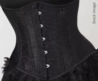 £15 • Buy Black Brocade Waist Training Underbust Steel Boned Corset 38 (for 42-43in Waist)
