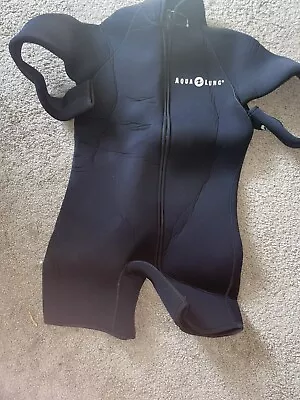 Aqua Lung Wetsuit Men's Hydroflex Shorty Dive Suit Black SMALL RN-81485 • $37