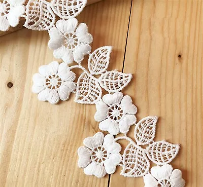 £2.99 • Buy Evening Bridal Dress Lace Edging Embroidery Guipure Flowers Plant Costume Ribbon