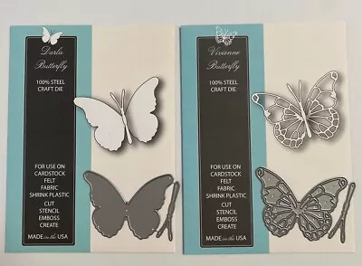 Memory Box Butterfly Darla Vivienne LOT Of 2 Coord Metal Cutting Dies Thin Die • $13.95