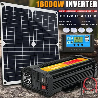 16000W Complete Solar Panel Kit Solar Power Generator 100A Home 110V Grid System • $49.58