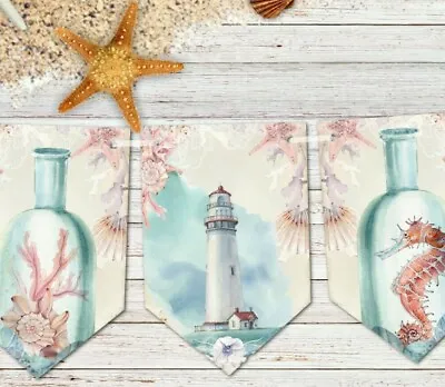 Nautical Beach Lighthouse Under The Sea Bunting/Banner & Ribbon - 3m  • £6.99