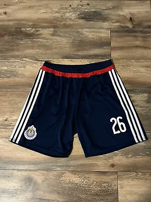 Chivas Mexico MATCH SHORT PLAYER ISSUE SIZE  L  SHORT DE JUEGO 26 GULLIT PEÑA • $55