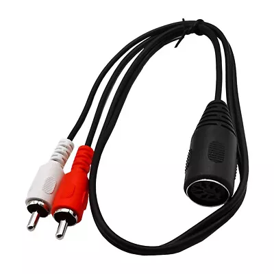 7-Pin 7 PIN DIN Female Jack To 2x RCA Phono Male Plug Audio Cable Adapter 0.5m- • $8.98