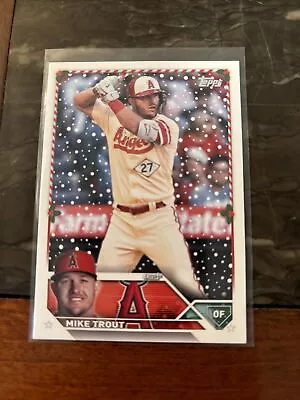 Mike Trout 2023 Topps Holiday SP CandyCane Bat • $0.99