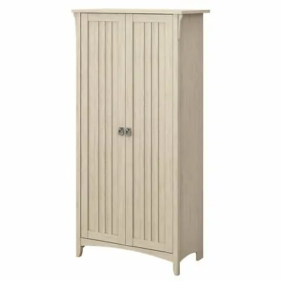 Bush Furniture Salinas Kitchen Pantry Cabinet With Doors In Antique White • $274.99