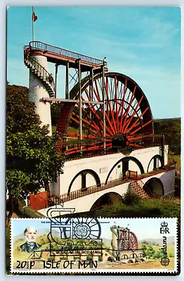 Postcard Isle Of Man Laxey Wheel Stamp Dated 1983 • £2.50