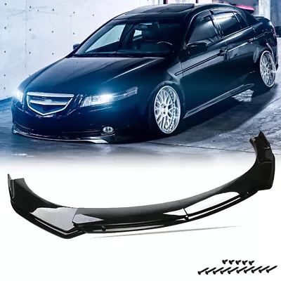 For Acura TSX Glossy Black Front Bumper Lip Splitter Spoiler Body Kit Dual-Layer • $69.99