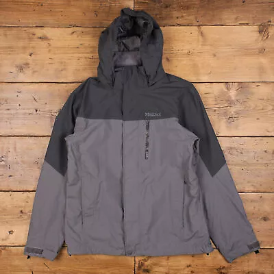 £42.99 • Buy Marmot Windbreaker Jacket L Gorpcore Full Zip Hooded Grey Outdoor Hiking
