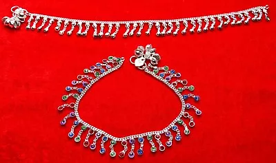 Indian Anklet Payal Set Traditional Designer Barefoot Ankle Chain For Women • $30.11