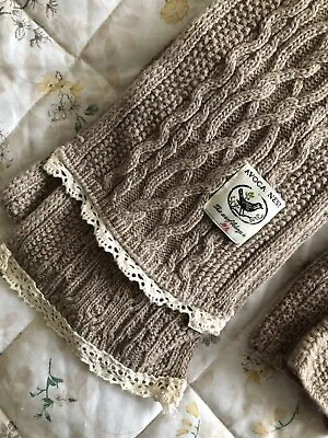 Avoca Cashmere Scarf And Wrist Warmers   Light Brown Excellent Condition • £5.99