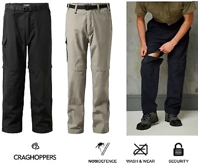 Craghoppers Mens Kiwi Zip Off Convertible Trousers Short Lightweight NosiDefence • £37.99