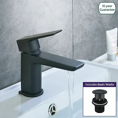 £48.99 • Buy Kenson Luxury Bathroom Basin Sink Mono Mixer Black Matt Tap & Waste