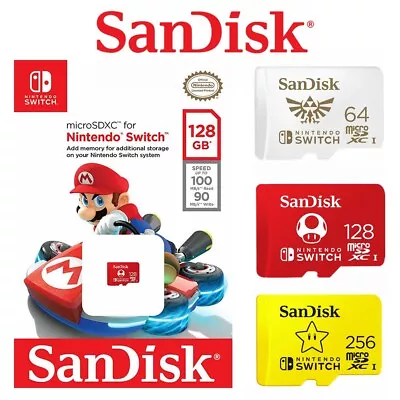 $69.95 • Buy SanDisk Nintendo Switch 128GB 64GB 256GB Micro SD Card SDXC Genuine Memory Card