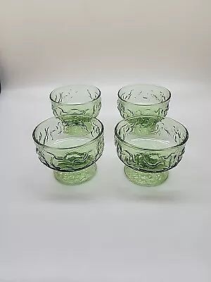 Vintage Green Glass Dessert Cups Set Of 4  • $15