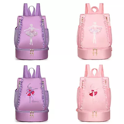 US Girls Double Shoulder Dance Storage Backpack Latin Ballet Bag Dancing Pattern • $14.24