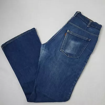 Vintage Levi’s Orange Tab 70's Flare 34x32 Blue Denim SF 207 Bell Bottom Jeans • $99.88