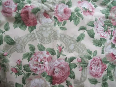 £39 • Buy 83 X51  Door Curtain Lined Sanderson Hambleden Roses Pink Fabric Free Post