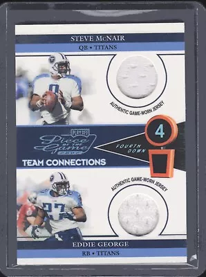 2002 Panini Piece Of The Game Team Connection Steve McNair Eddie George /10 7k5 • $9.50