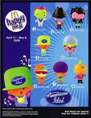 2008 American Idol Mcdonalds Happy Meal Toys - U - Pick • $3.99