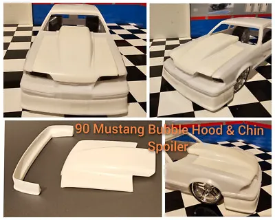 Resin Bubble Hood & Chin Spoiler For '90 Mustang Revell 1/25 • $12.50