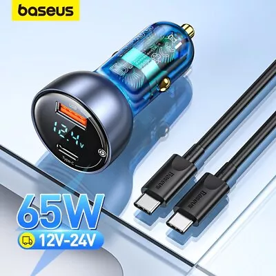 Baseus 65W Car Charger QC4.0 Quick Charge USB Type C Adapter For IPhone MacBook • $24.29