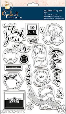 Docraft Rubber Stamp Set Of19 Opulent Forever Friends Bear Thank Celebrate Hello • £1.99