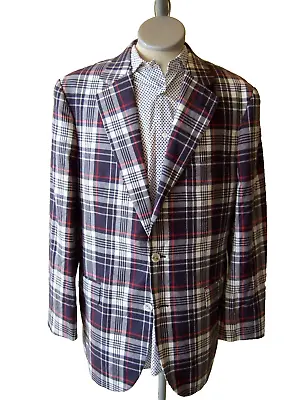 NEW Brooks Brothers 346 Plaid Madras 100% Cotton Summer Blazer Jacket 40R NWT • $99