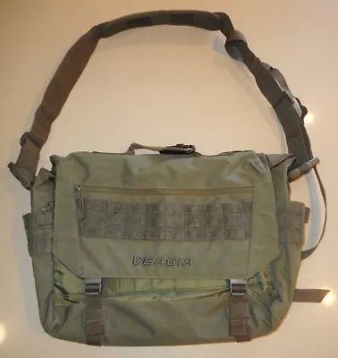 EUC ~ VEAGIA ~ Tactical Messenger Laptop Crossbody Bag ~ Canvas Army Green • $49