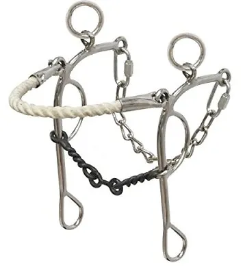 Showman Stainless Steel Dogbone Rope Nose Combo Hackamore Gag Bit • $34.95