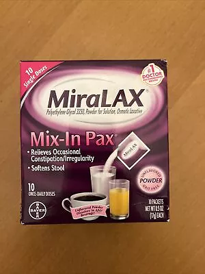 MiraLAX Mix-In Pax Unflavored For Constipation & Irregularity - 10 Packets 4/25 • $10.99