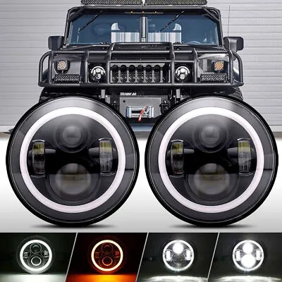 Pair 7  Round LED Headlights For Military Truck Hummer M998 M923 M35a2  • $46.39