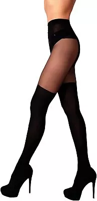 MILA MARUTTI Faux Thigh High Pantyhose Mock Suspender Stockings • $64.35